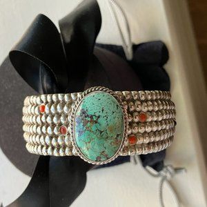 Turquoise and Sterling Cuff Bracelet